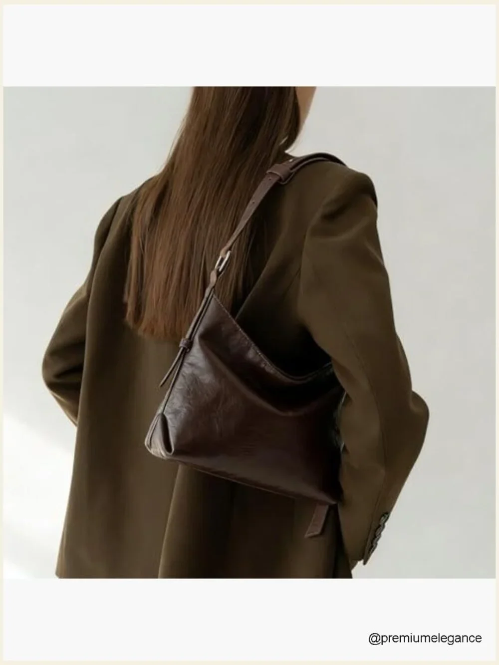 Small Soft Leather Hobo Shoulder Purse Slouchy Tote Bag